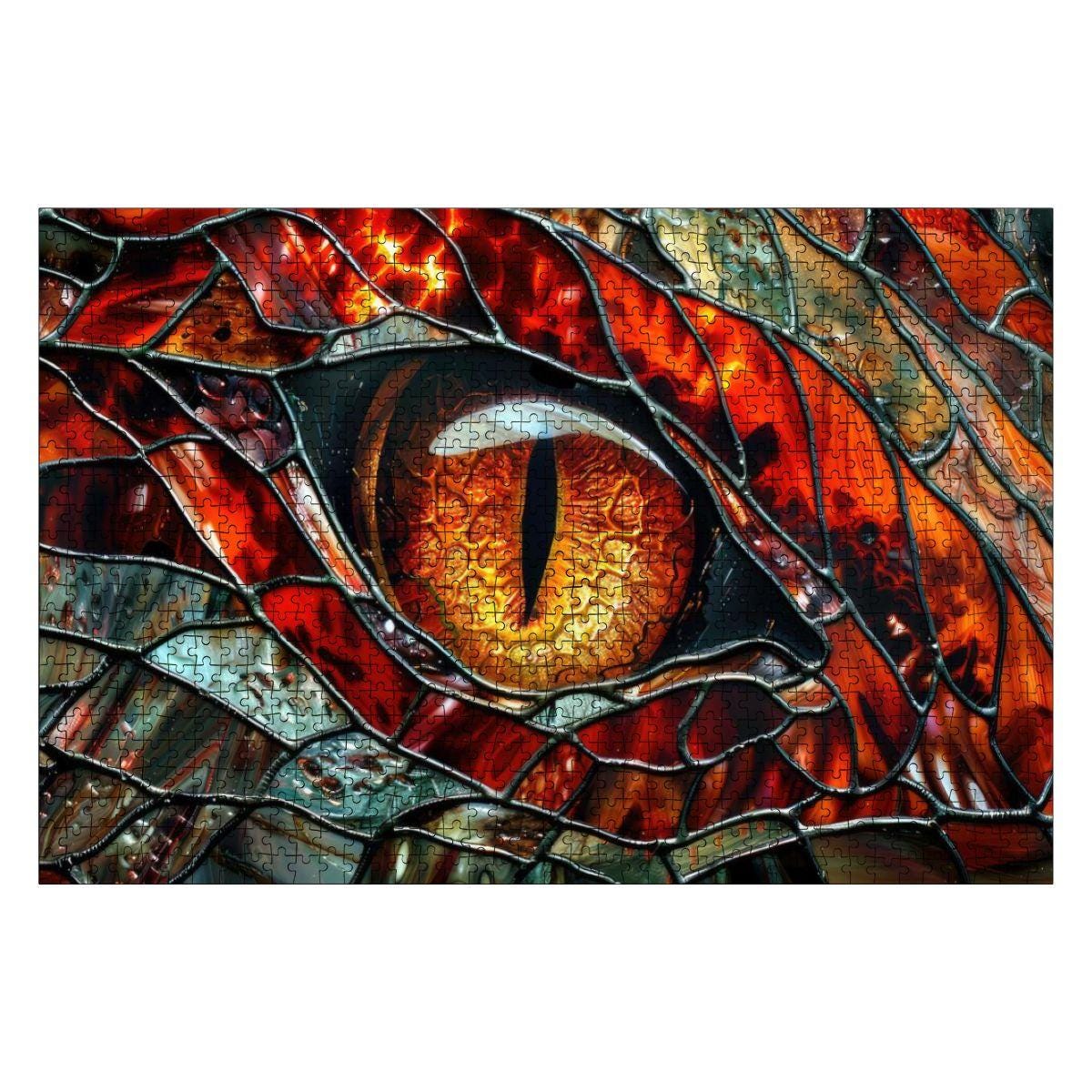 ColorFlow | Inferno Dragon Gaze Wooden Puzzle s | Molten Scaled Art