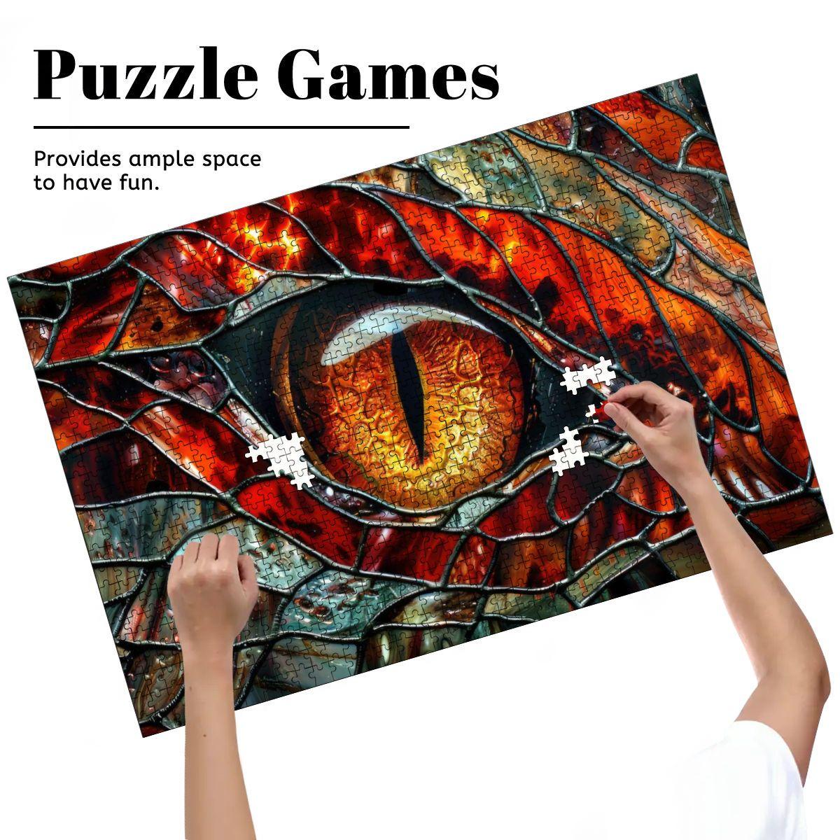 ColorFlow | Inferno Dragon Gaze Wooden Puzzle s | Molten Scaled Art