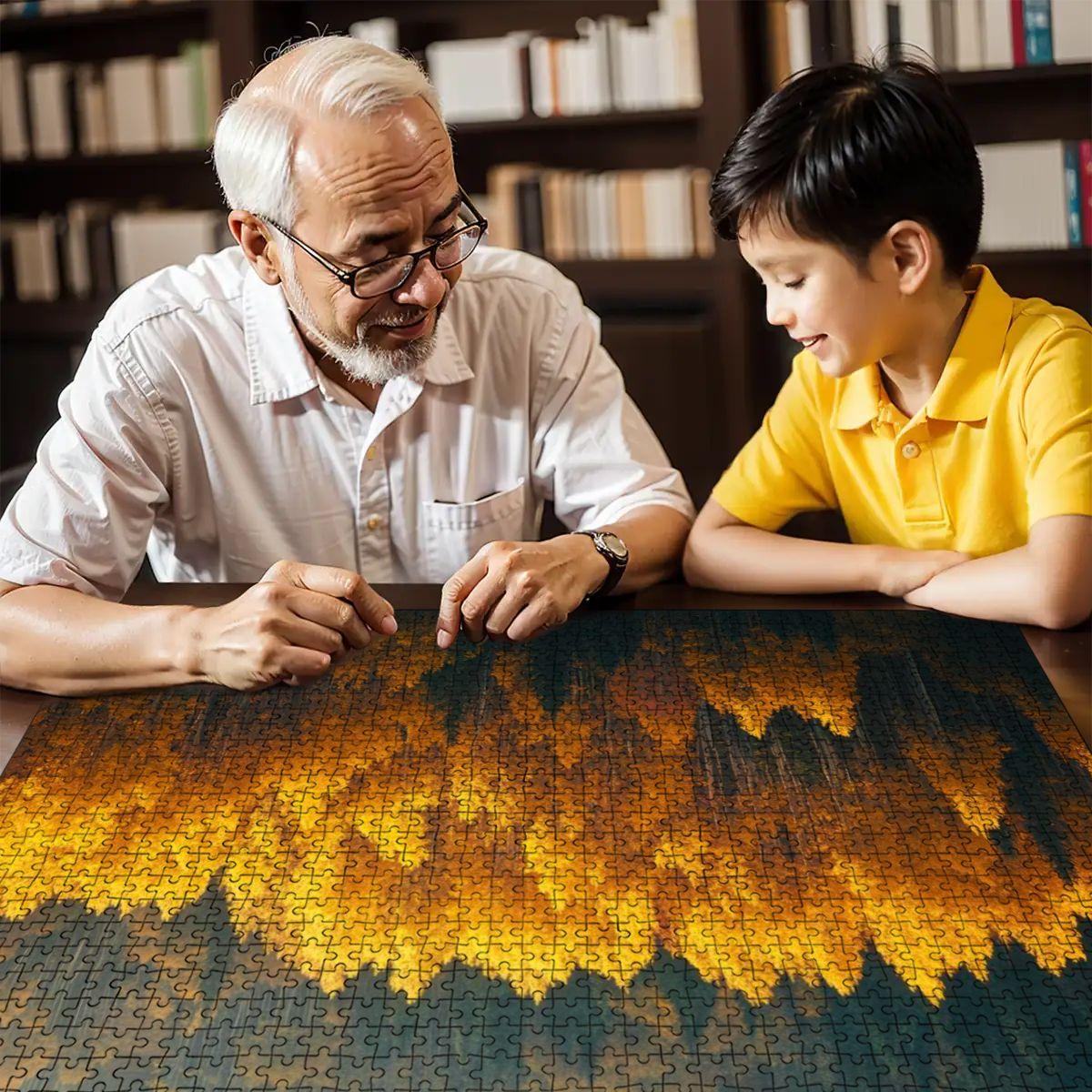 ColorFlow | Aspen Trees in Autumn Wooden Puzzle 1000pc | Serene Fall Landscape