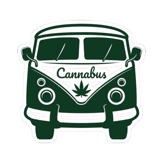 ColorFlow | Cannabus Sticker | Weed Van Decal for Stoners | Retro Marijuana Bus Vinyl | Funny 420 Cannabis Gift for Smokers