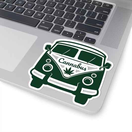 ColorFlow | Cannabus Sticker | Weed Van Decal for Stoners | Retro Marijuana Bus Vinyl | Funny 420 Cannabis Gift for Smokers