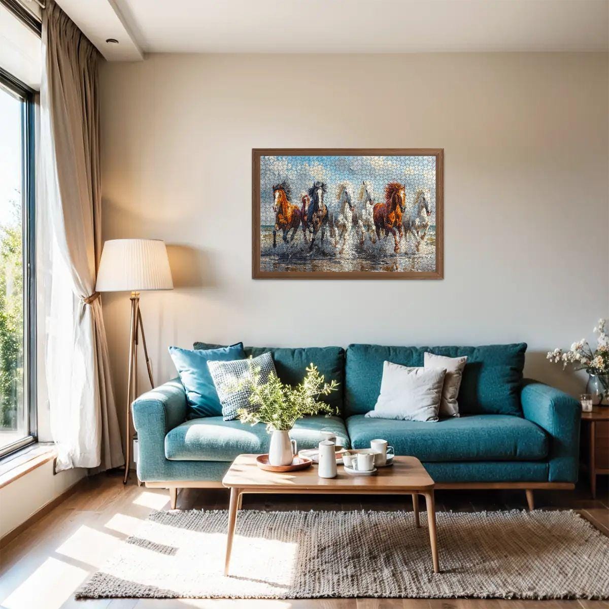 ColorFlow | Beach Stallions Wooden Puzzle s | Equestrian Coastal Puzzle