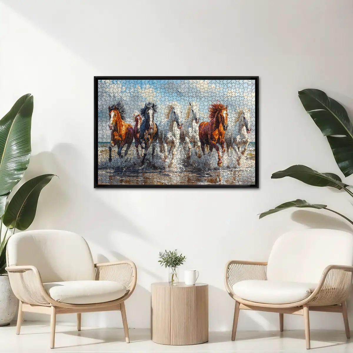 ColorFlow | Beach Stallions Wooden Puzzle s | Equestrian Coastal Puzzle