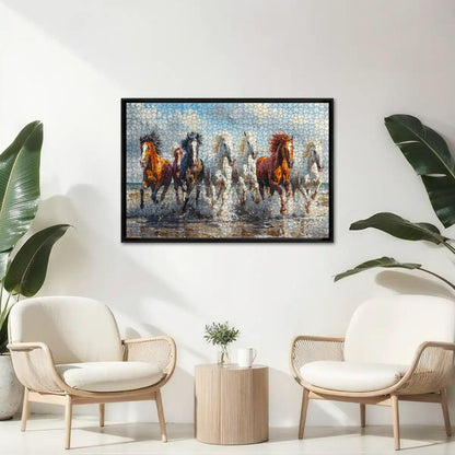 ColorFlow | Beach Stallions Wooden Puzzle s | Equestrian Coastal Puzzle