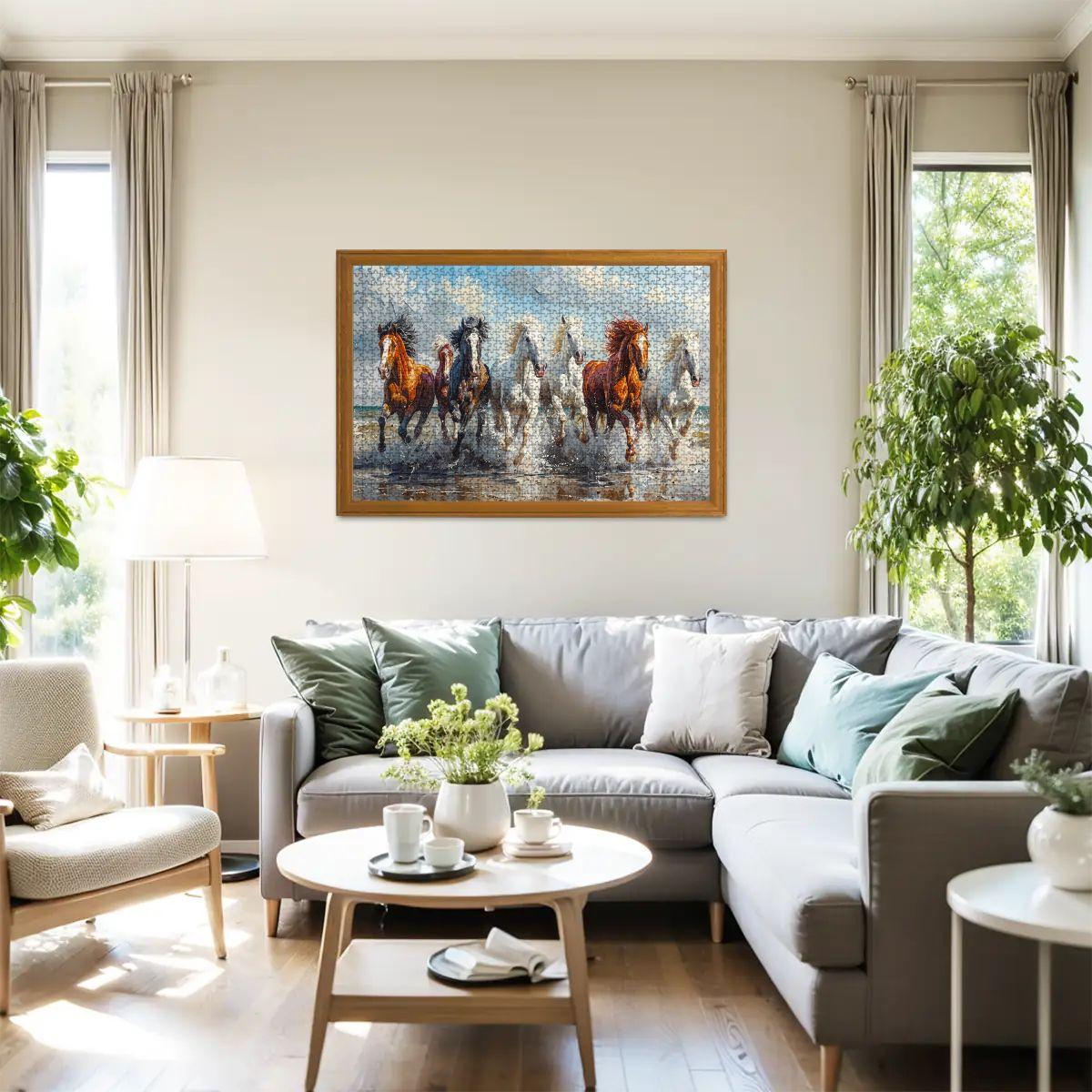 ColorFlow | Beach Stallions Wooden Puzzle s | Equestrian Coastal Puzzle