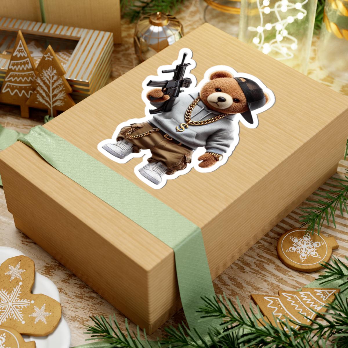 Gangsta Teddy Bear Sticker: Funny Hip Hop Urban Art