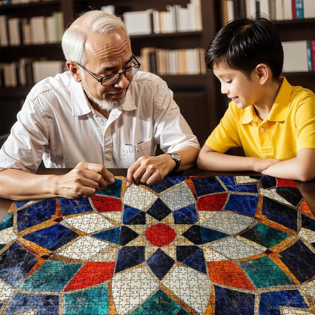 ColorFlow | Tiled Pattern Wooden Puzzle s | Detailed Abstract Mosaic