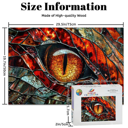 ColorFlow | Inferno Dragon Gaze Wooden Puzzle s | Molten Scaled Art