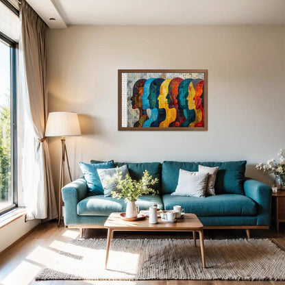 ColorFlow | Abstract Faces Wooden Puzzle 1000pc | Modern Silhouette Art Jigsaw