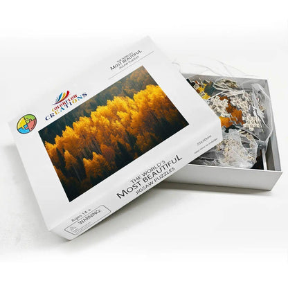 ColorFlow | Aspen Trees in Autumn Wooden Puzzle 1000pc | Serene Fall Landscape