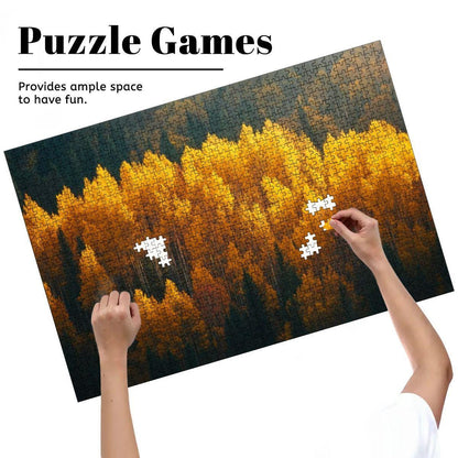 ColorFlow | Aspen Trees in Autumn Wooden Puzzle 1000pc | Serene Fall Landscape