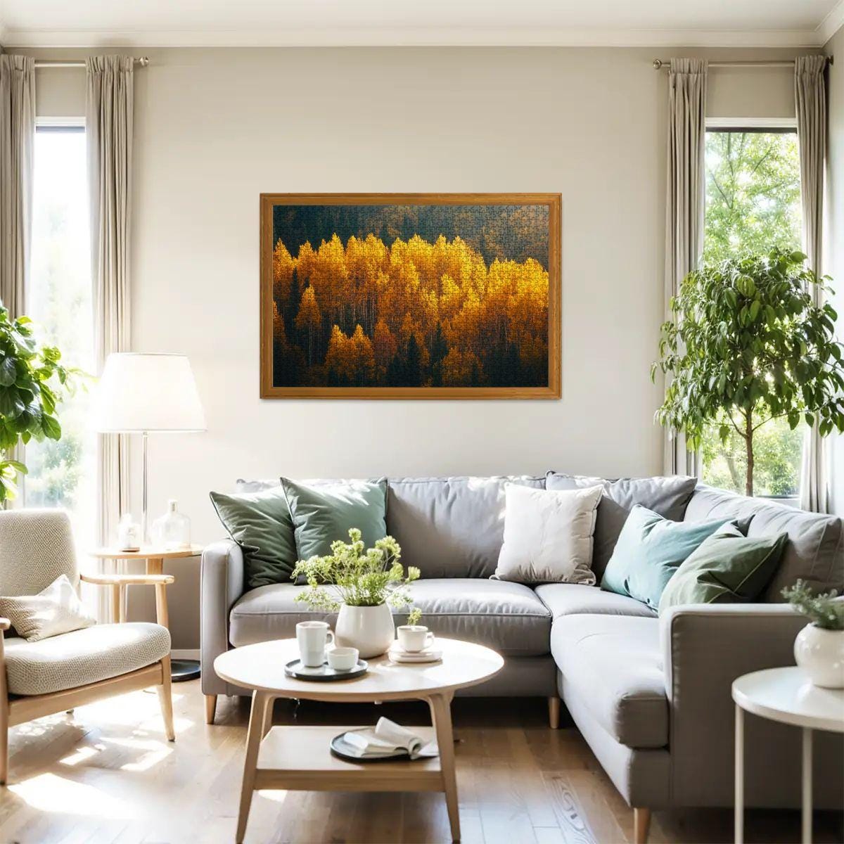 ColorFlow | Aspen Trees in Autumn Wooden Puzzle 1000pc | Serene Fall Landscape