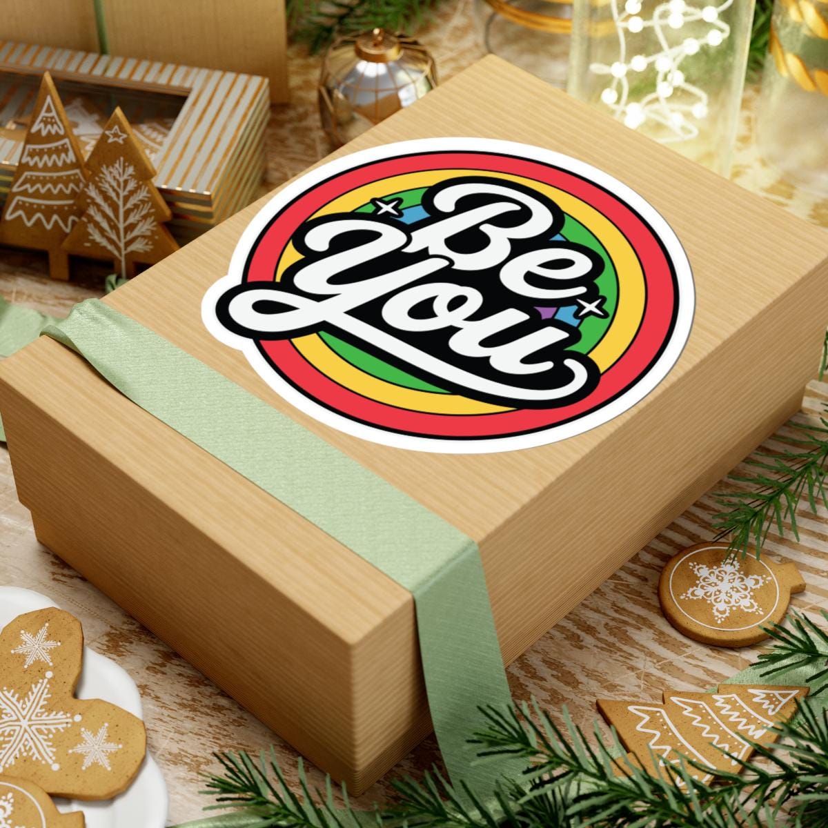 Be You Rainbow Sticker: Glossy LGBTQ+ Pride Vinyl Decor