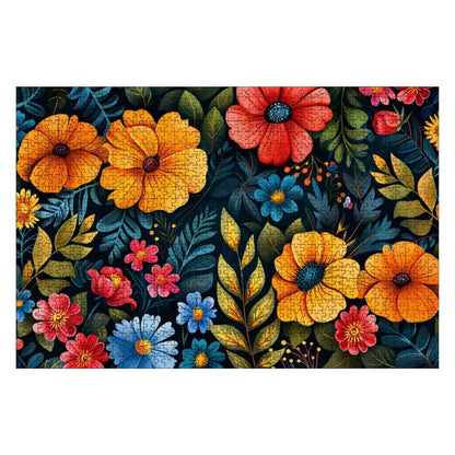 Floral Garden Wooden Jigsaw Puzzle:  Colorful Art