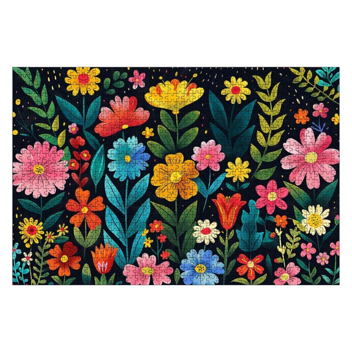 Floral Wooden Jigsaw Puzzle:  Basswood Garden Art