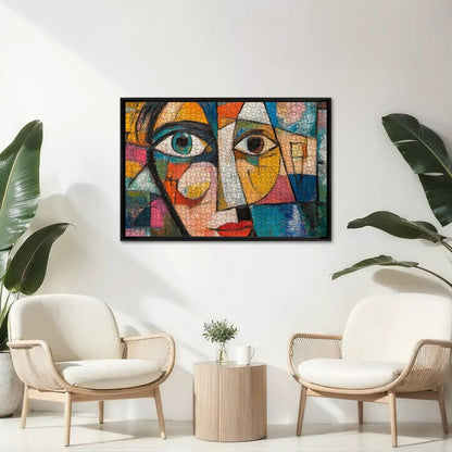Abstract Face Jigsaw Puzzle: Colorful Cubism Artwork, Glossy Finish