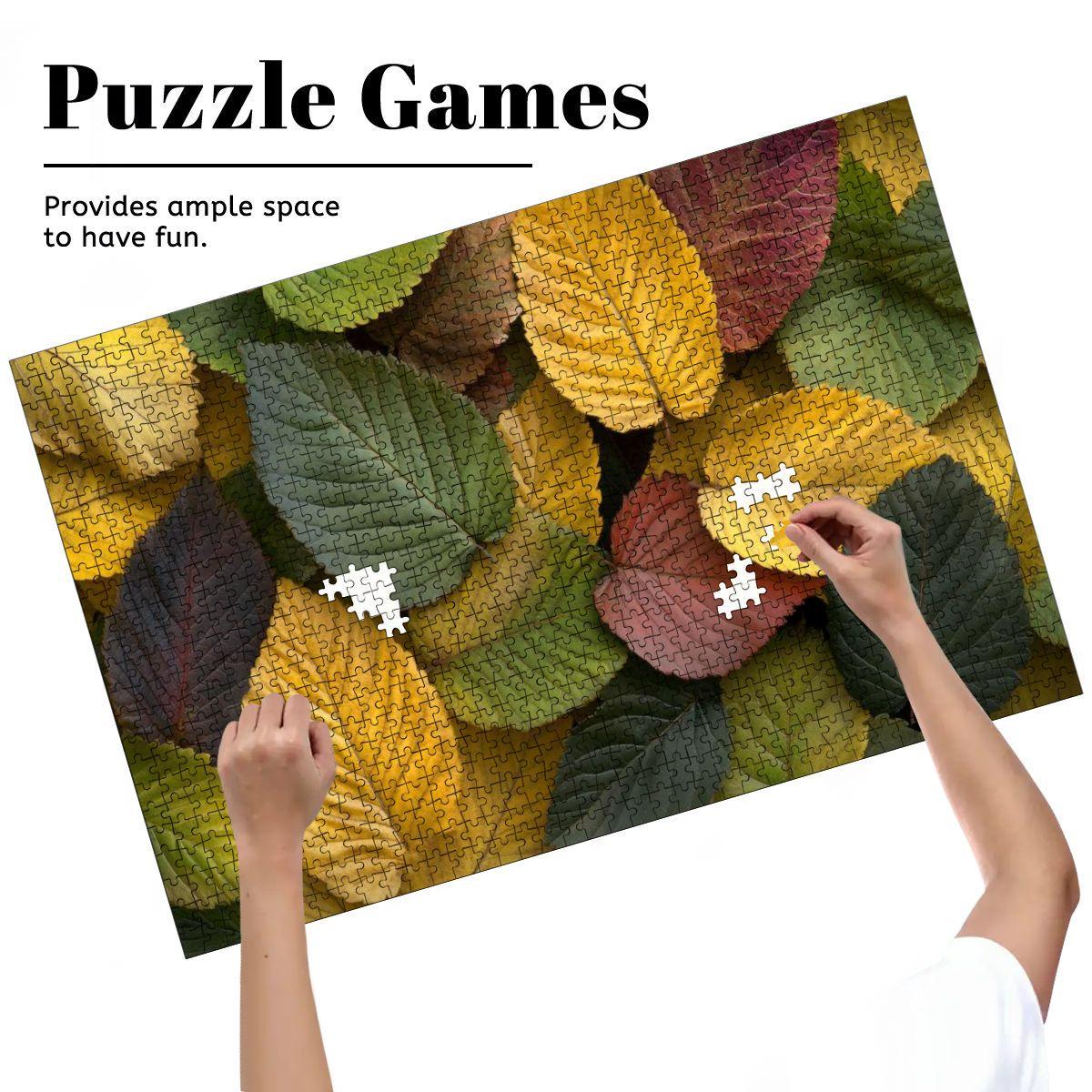 Autumn Leaves Wooden Jigsaw Puzzle:  Fall Foliage, Glossy Finish