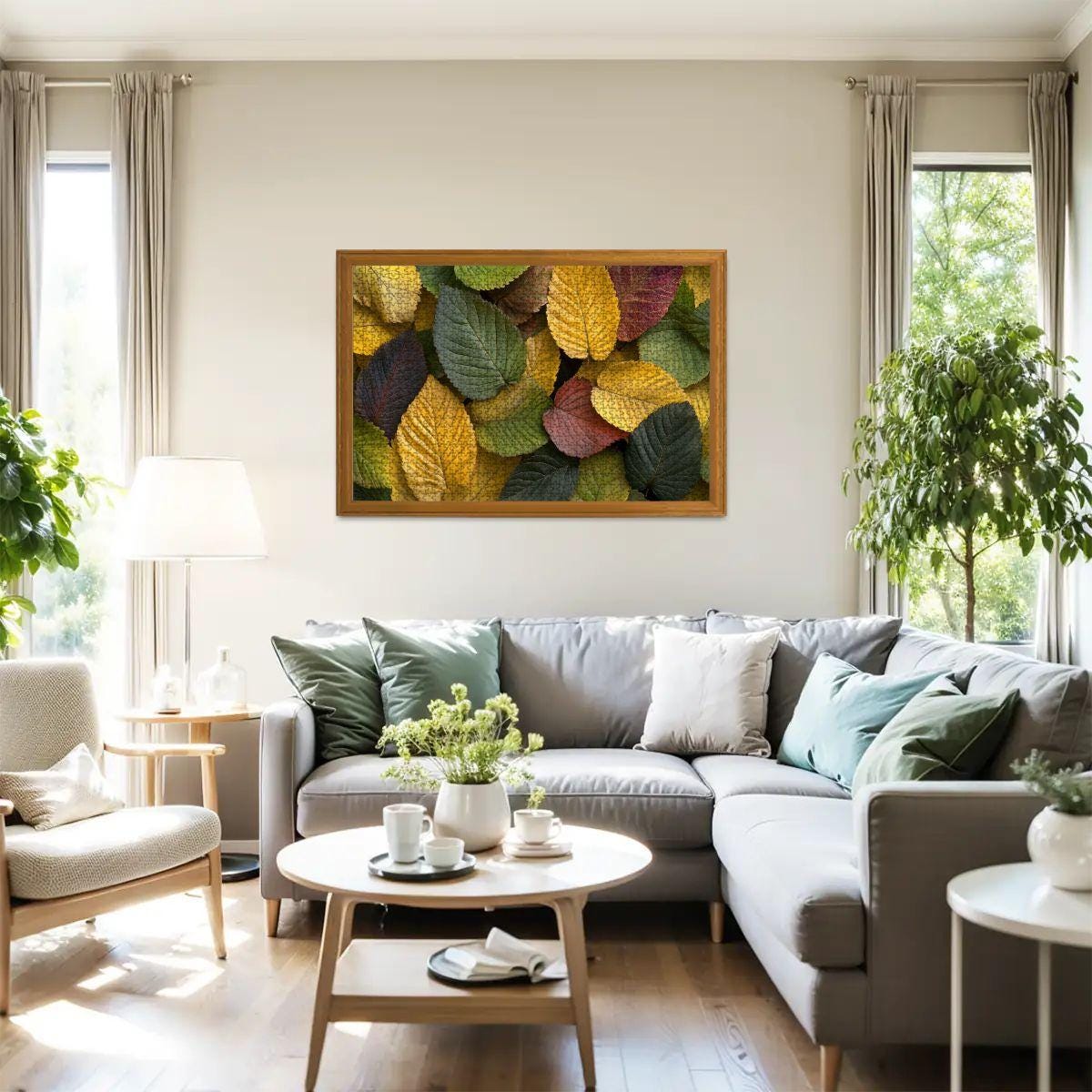 Autumn Leaves Wooden Jigsaw Puzzle:  Fall Foliage, Glossy Finish