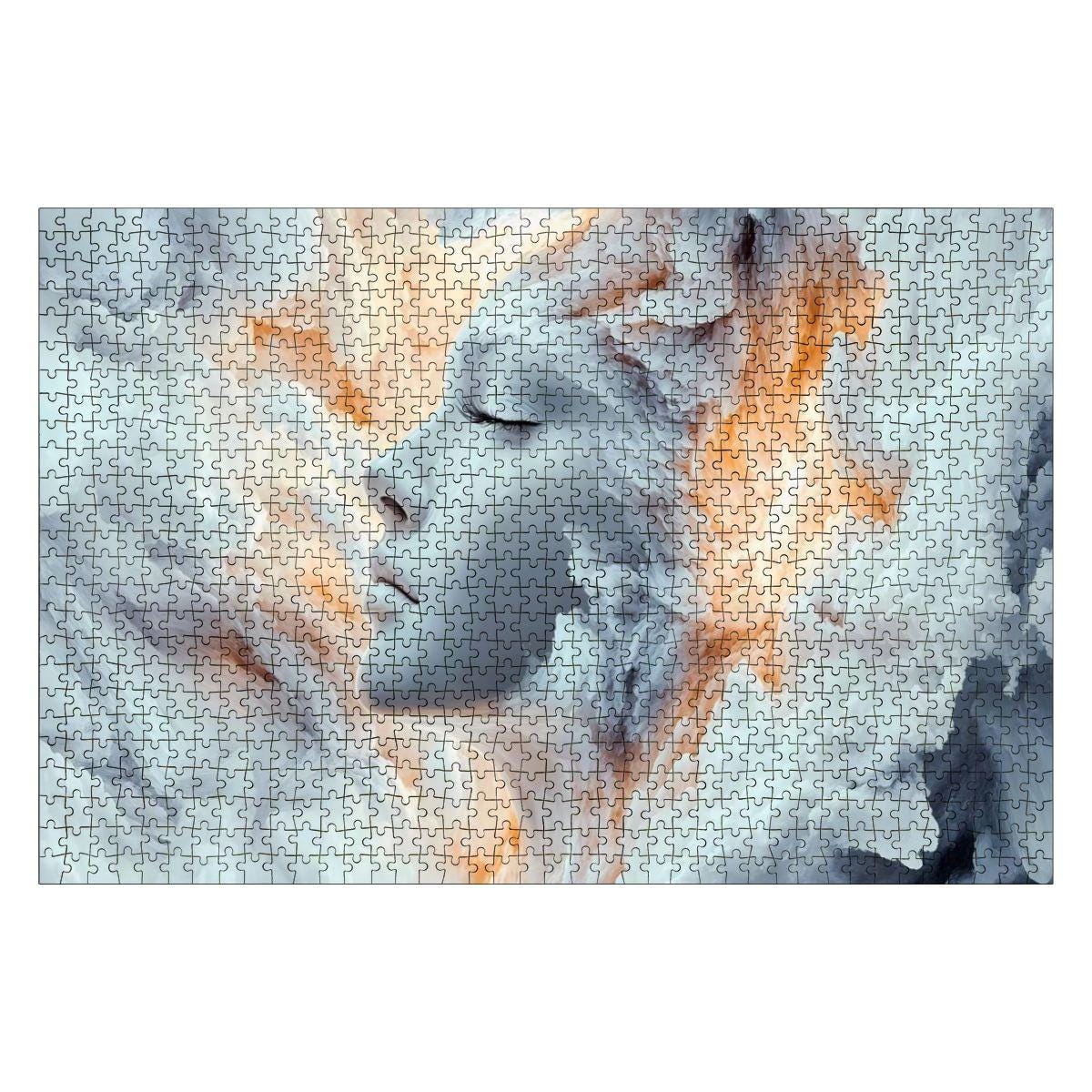 Surreal Fantasy Art Puzzle: Dreamy Face in Clouds -  Wooden Jigsaw