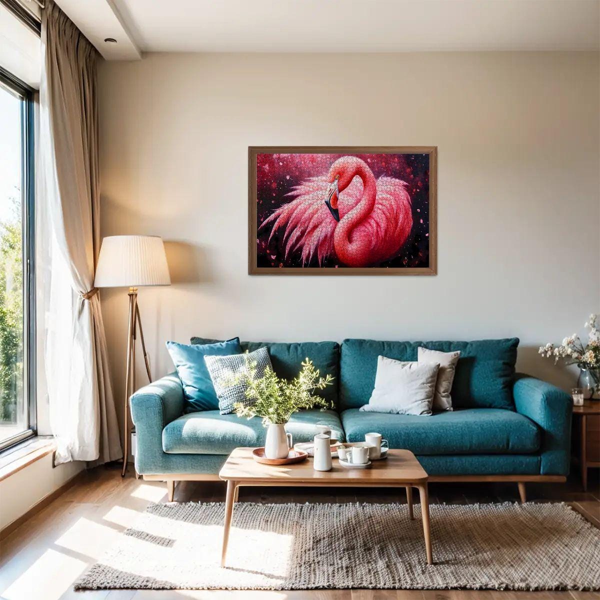 ColorFlow | Flamingo Puzzle  Wooden Tropical Bird Pink Feathers Jigsaw Puzzle for Adults Wildlife Art