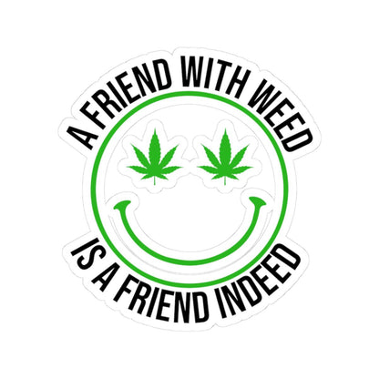 ColorFlow | Funny Weed Smiley Face Sticker Waterproof Stoner Vinyl Decal with Cannabis Eyes for Laptop Water Bottle or 420 Gift Idea