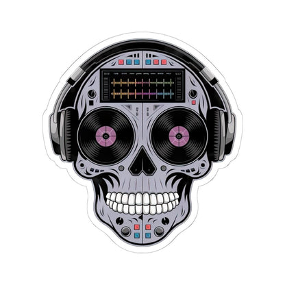 DJ Skull Sticker: Waterproof Vinyl EDM Music Lover Decal