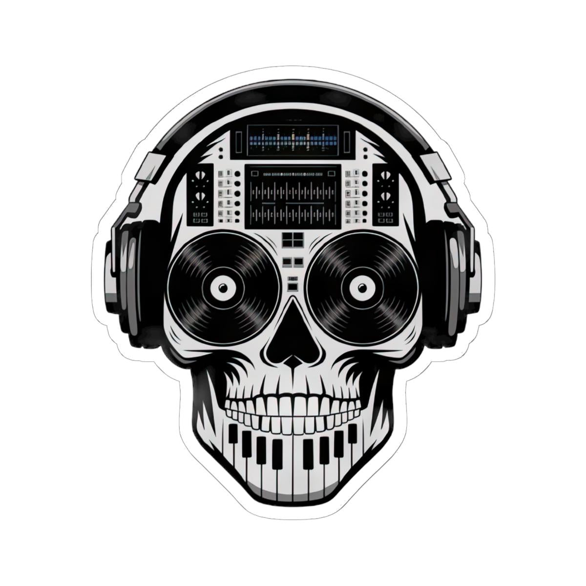 DJ Skull Sticker: Waterproof Vinyl EDM Music Decal