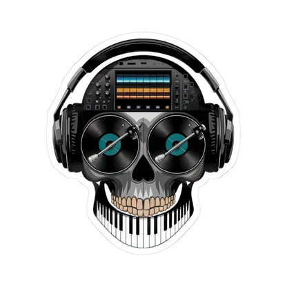 DJ Skull Sticker: Waterproof Vinyl EDM Music Producer Decal