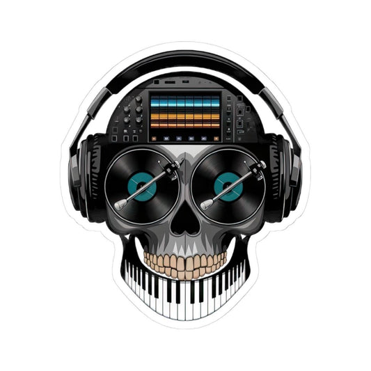 DJ Skull Sticker: Waterproof Vinyl EDM Music Producer Decal