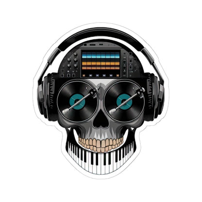DJ Skull Sticker: Waterproof Vinyl EDM Music Producer Decal