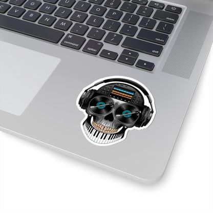 DJ Skull Sticker: Waterproof Vinyl EDM Music Producer Decal