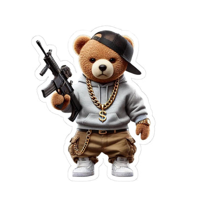 Gangsta Teddy Bear Sticker: Funny Hip Hop Urban Art