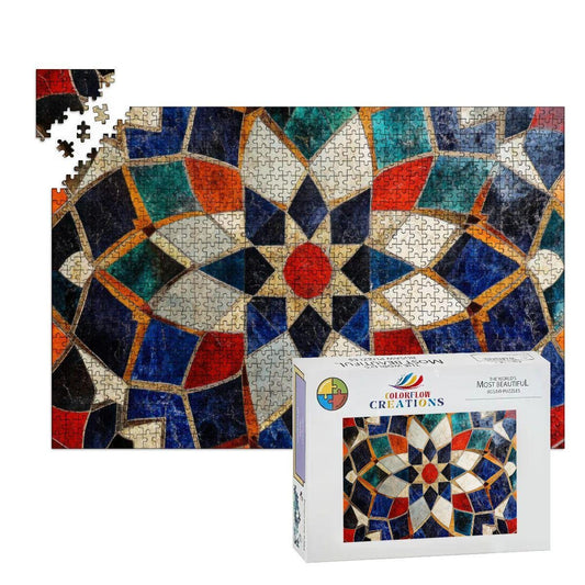 ColorFlow | Tiled Pattern Wooden Puzzle s | Detailed Abstract Mosaic