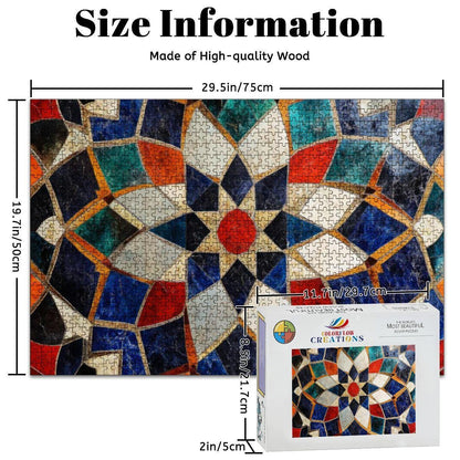 ColorFlow | Tiled Pattern Wooden Puzzle s | Detailed Abstract Mosaic