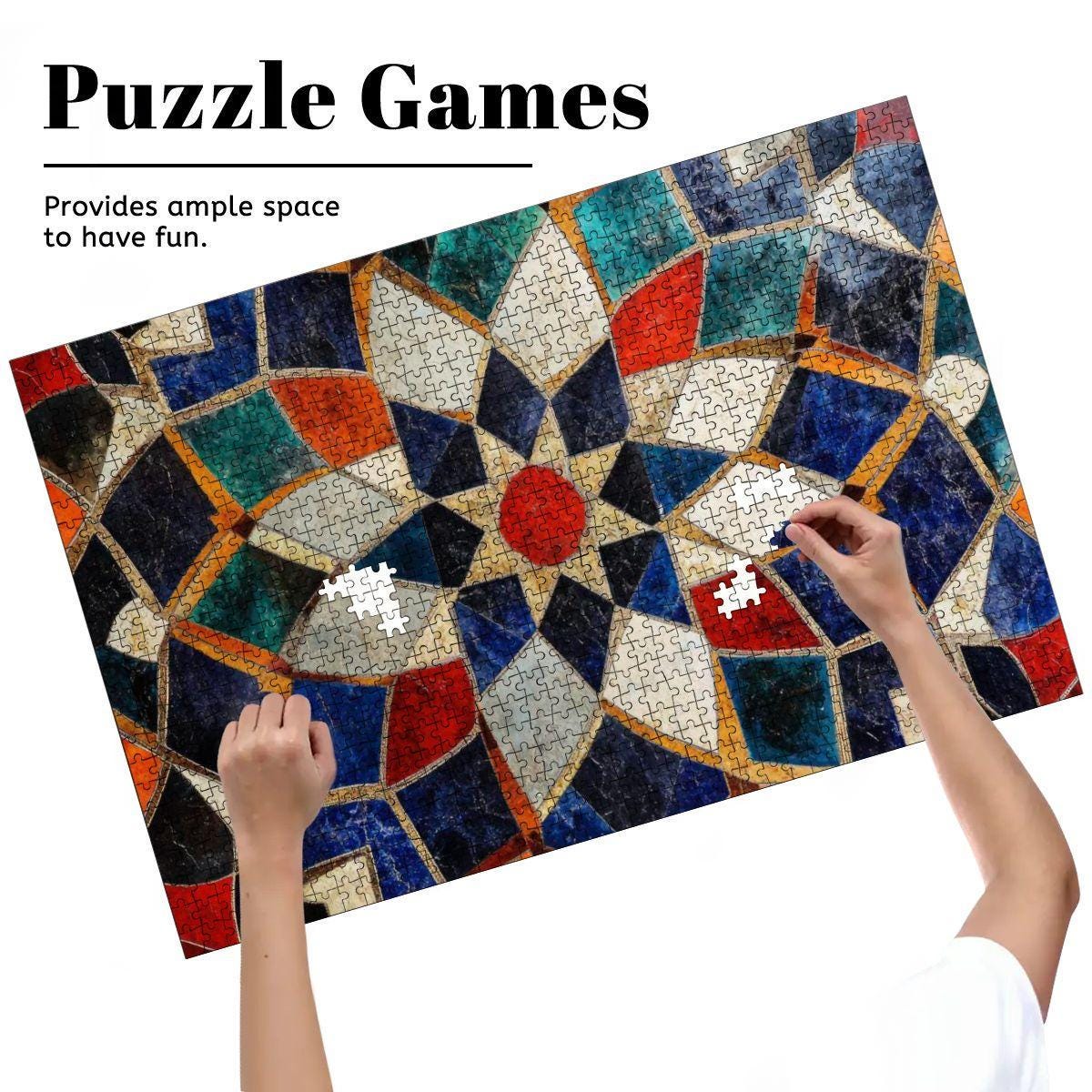 ColorFlow | Tiled Pattern Wooden Puzzle s | Detailed Abstract Mosaic