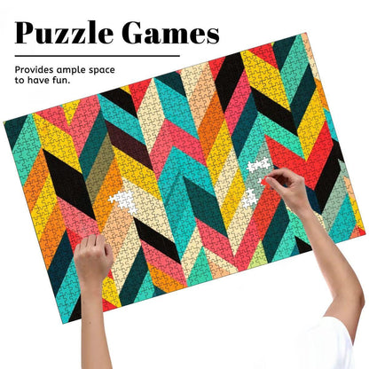 ColorFlow | Pop Art Chevron Wooden Puzzle 1000pc | Multicolor Geometric Puzzle