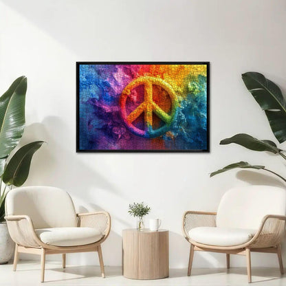 ColorFlow | Groovy Peace Sign Wooden Puzzle s | Colorburst Jigsaw