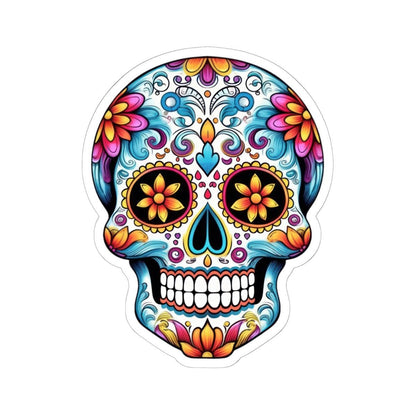 Floral Sugar Skull Sticker | Waterproof Calavera Art
