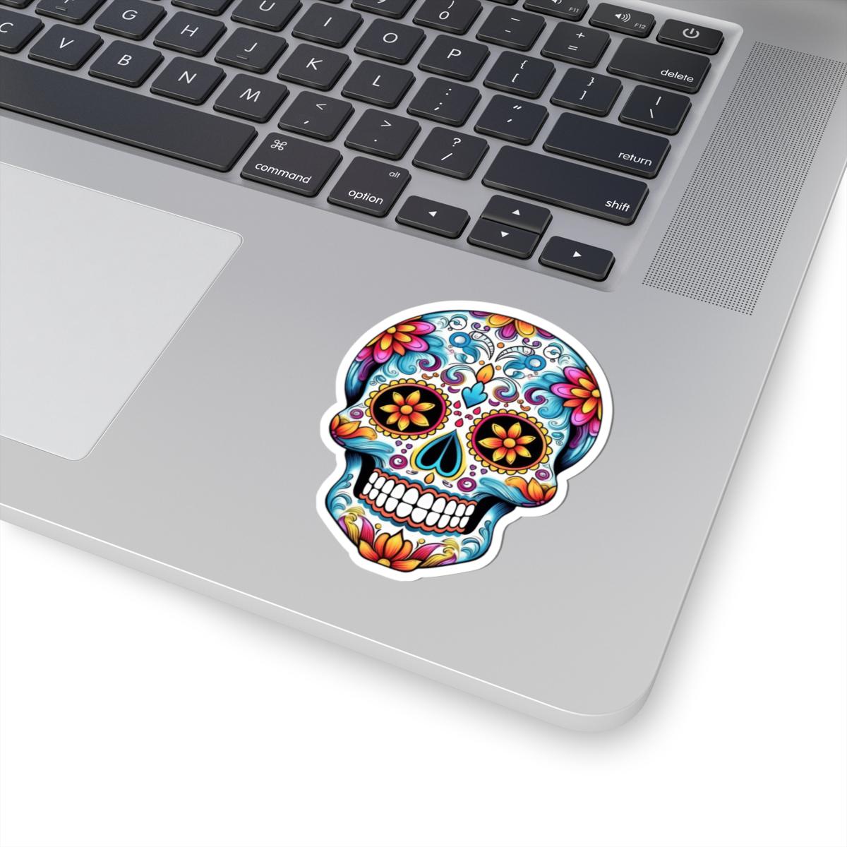 Floral Sugar Skull Sticker | Waterproof Calavera Art