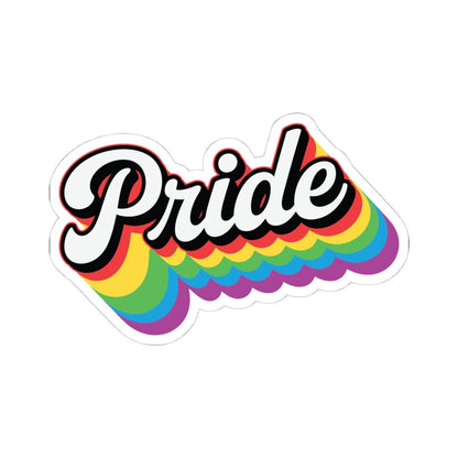 Retro Pride Sticker: Rainbow Layered Vinyl LGBTQ Affirmation