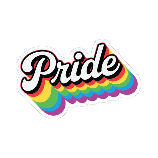 Retro Pride Sticker: Rainbow Layered Vinyl LGBTQ Affirmation