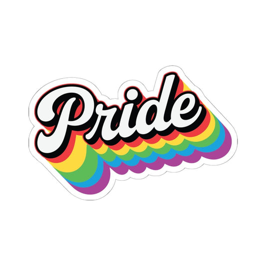 Retro Pride Sticker: Rainbow Layered Vinyl LGBTQ Affirmation