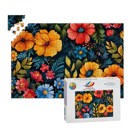 Floral Garden Wooden Jigsaw Puzzle:  Colorful Art
