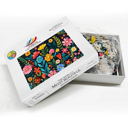 Floral Wooden Jigsaw Puzzle:  Basswood Garden Art