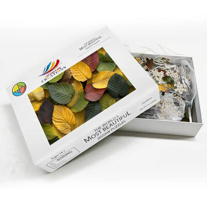 Autumn Leaves Wooden Jigsaw Puzzle:  Fall Foliage, Glossy Finish