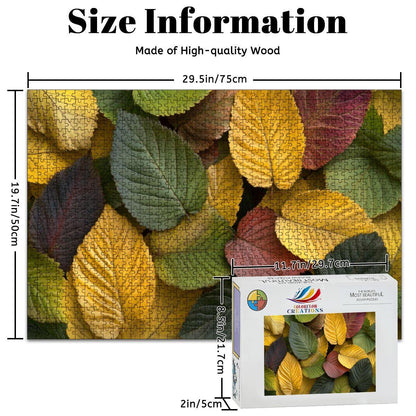 Autumn Leaves Wooden Jigsaw Puzzle:  Fall Foliage, Glossy Finish