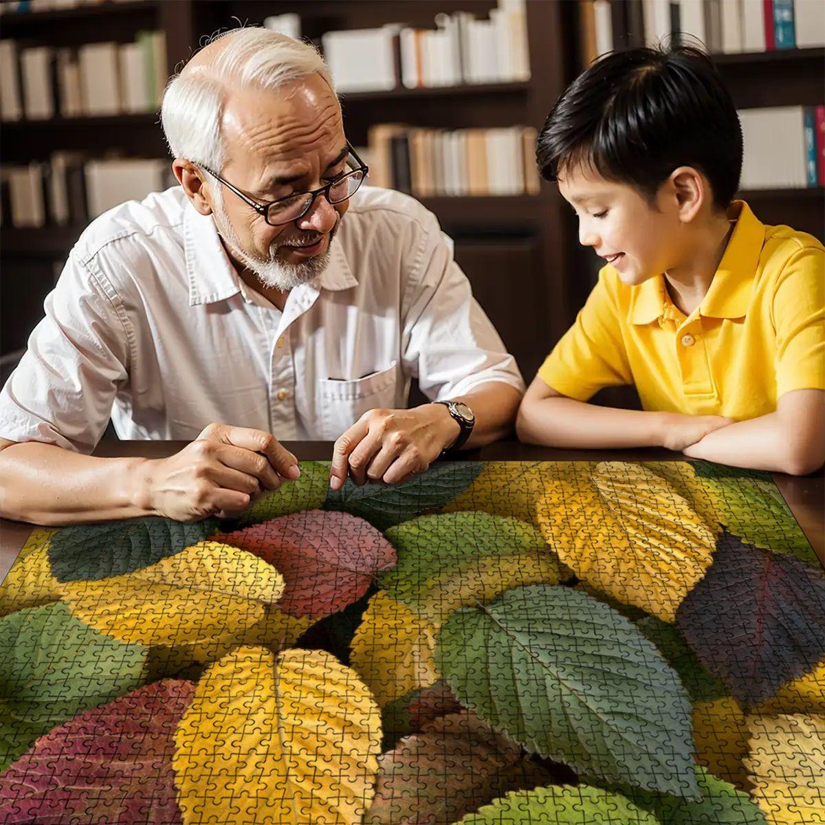 Autumn Leaves Wooden Jigsaw Puzzle:  Fall Foliage, Glossy Finish