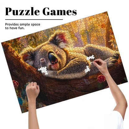 Koala Jigsaw Puzzle : Sleepy Bear Wooden Puzzle