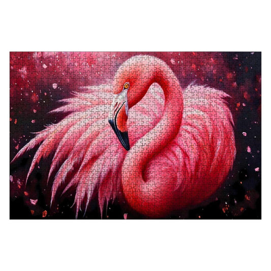 ColorFlow | Flamingo Puzzle Wooden Tropical Bird Pink Feathers Jigsaw Puzzle for Adults Wildlife Art
