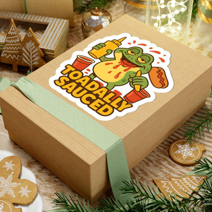 Toadally Sauced Frog Sticker | Funny BBQ Hot Dog Vinyl Decal